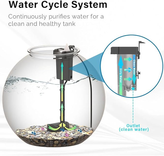 3-Gallon Aquarium Starter Kit, Ideal for Betta Fish and Other Tropical Fish, Includes Power Filter, LED Light, Hood, and Illustrated User Set Up Guide, Impact-Resistant Plastic