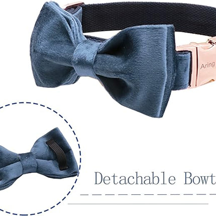 ARING PET Bowtie Dog Collar-Velvet Dog Collars with Removable Bowtie, Cute & Comfortable Dog Collar.