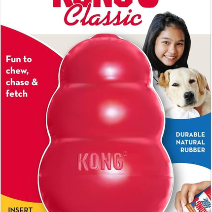 KONG Classic Stuffable Dog Toy - Fetch & Chew Toy for Dogs - Treat-Filling Capabilities & Erratic Bounce for Extended Play Time - Durable Natural Rubber Material - for Extra Large Dogs