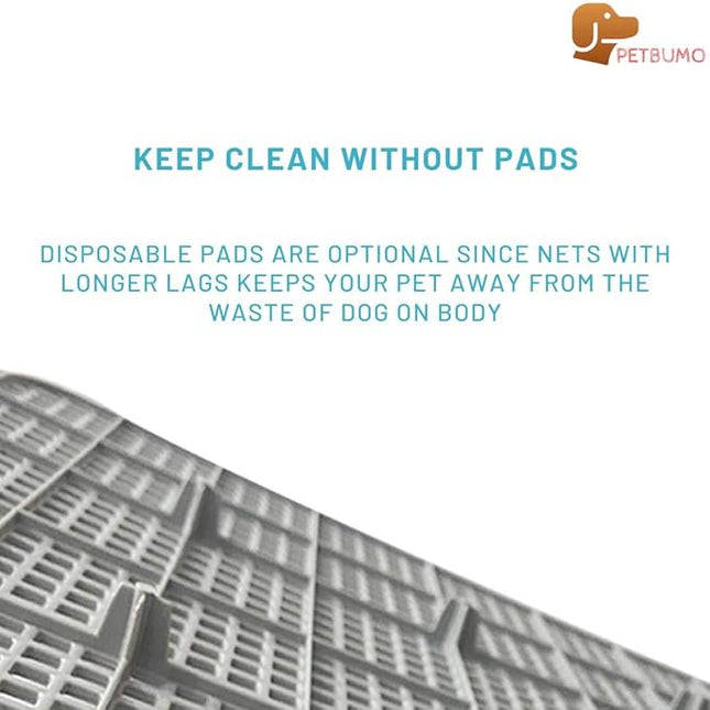 PS KOREA] Indoor Dog Potty Tray – with Protection Wall Every Side for No Leak, Spill, Accident - Keep Paws Dry and Floors Clean (Wine) + Pee PAD 100 PCS