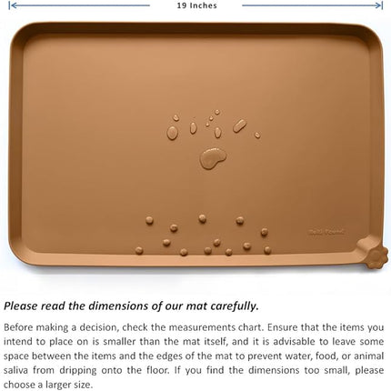 Hoki Found Silicone Pet Food Mats Tray - High-Lips Pet Dog Cat Bowl Mats - Dog Pet Cat Feeding Mat - Waterproof Dog Cat Food Mats -Pet Water Mats for Floors - Butterscotch