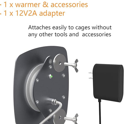 Bird Heater, Thermostatical Bird Warmer for Parakeets, IP67 Waterproof Bird Accessories and Supplies, 12V