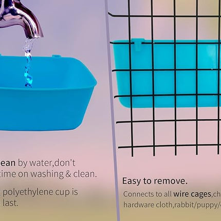 12 Pack Feeder Waterer Chicken 21 oz Food Water Cage Cups Rabbit Puppy Cat Hanging Feeding Dish Coop Bowl Watering Container Treats Drinker for Pigeon Bird Bath Basin Hamster Bed