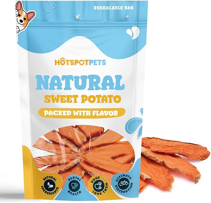 Sweet Potato Dog Treats (32 OZ) - Dehydrated All Natural, Rawhide Free, Grain-Free & High in Fiber- Ideal for Small to Large Dogs - Perfect Dog Chew for Training, or Treat