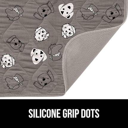 GORILLA GRIP Washable Puppy Pads, 46x28, Slip Resistant Dog Crate Mat, Waterproof Cloth Pee Pad for Training Puppies in Playpen, Reusable Pet Incontinence Blanket, Protects Sofa, Dog Faces