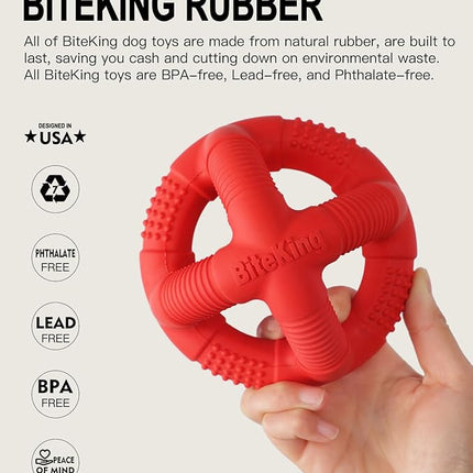 Natural Rubber Dog Balls for Large Aggressive Chewers - Lifetime Replacement - Indestructible and Durable Dog Toys for Large Breed, Red