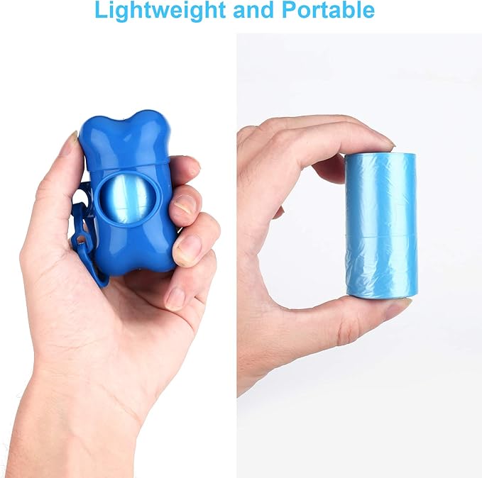 Depets Dog Poop Bag, Extra Thick Doggie Poop Bags with Dispenser and Leash Clip, Leak-Proof Dog Waste Bags, 11.8 × 8.7 in Poop Bags for Dogs Cats, Blue, 160 Count