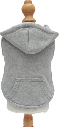 Lovelonglong Blank Basic Hoodie Sweatshirt for Dogs 100% Cotton Fits Small Medium Dachshund Large Dog Gray L