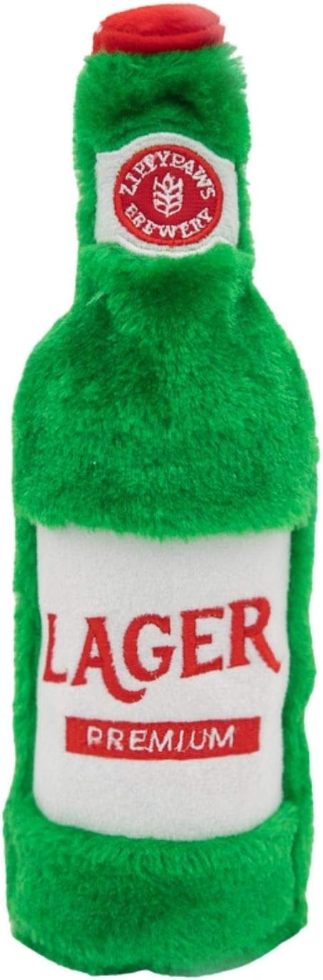 ZippyPaws Happy Hour Crusherz - Zippy Paws Dog Toy for Large and Small Dogs, Crinkle Dog Toy with No Stuffing, Squeaky Dog Toy Pack of 1, Lager