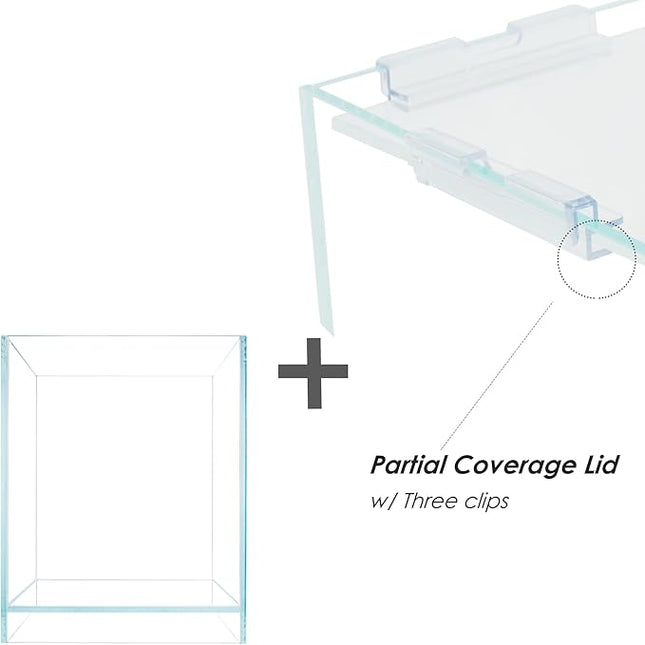 Nano Tall Rimless Aquarium Low Iron Frameless Fish Tank, Extra Clear with Floating Air Style, for Aquariums or Terrariums