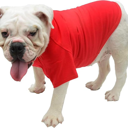 Lovelonglong Bulldog Clothes Dog Clothing Blank T-Shirt Tee Shirts for French Bulldog English Bulldog American Pit Bull Pugs 100% Cotton Skin Care Red B-S