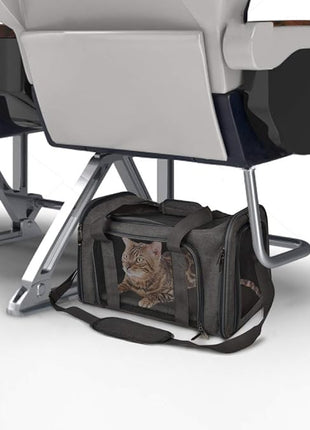Cat Carriers Dog Carrier Pet Carrier for Small / Medium Cats Dogs Puppies (Up To 15lbs), TSA Airline Approved Small Dog Carrier Soft Sided, Collapsible Waterproof Travel Puppy Carrier -Black