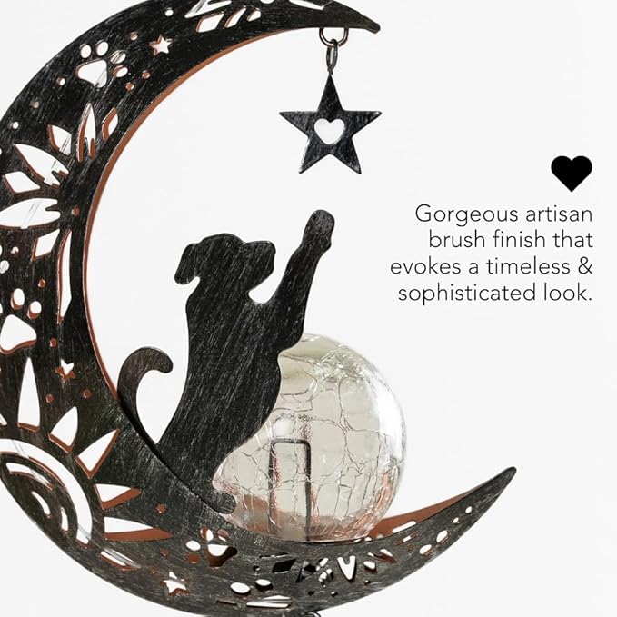 iHeartDogs Pet Memorial Wind Chime - 'I Love You to The Moon & Back' - The Ultimate Garden Solar Lantern for Dog Lovers