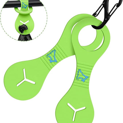 PuppyDoggy Dog Poop Bag Holder for Leash Waste Bag Carrier Dog Poop Bag Dispenser for Walking Running Bicycle Accessory 2 Pieces (Green)