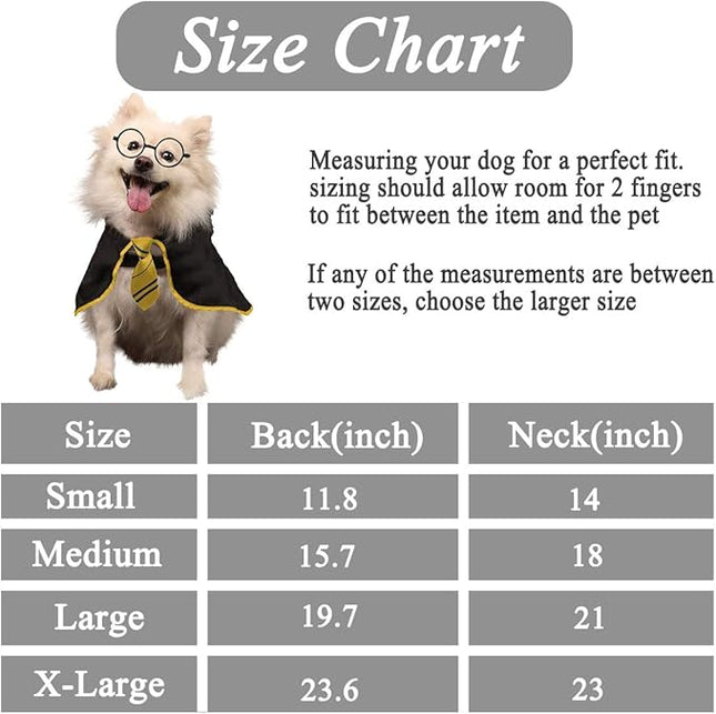 Halloween Dog Costume Wizard Pet Shirt Funny Cat Clothes for Dogs Cats Clothing Outfits with Glasses (Large,Yellow)