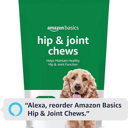 Amazon Basics Dog Hip & Joint Daily Supplement Chews with Glucosamine, MSM, and Vitamin C, Duck Flavored, 120 Count (Previously Solimo)