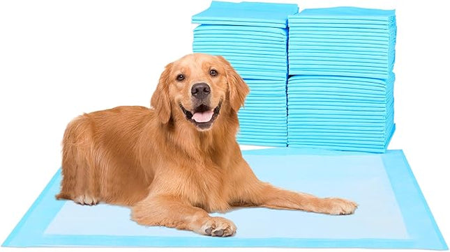 FluffyDream Super Absorbent Waterproof Dog and Puppy Pet Training Pad, Housebreaking Pet Pad,Blue (28"X30"(100PCS))