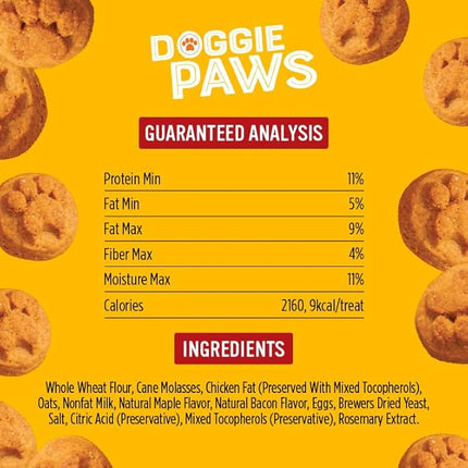 Blue Dog Bakery Natural Dog Treats, Doggie Paws, Maple Bacon Flavor, 16.2oz (6 Count)