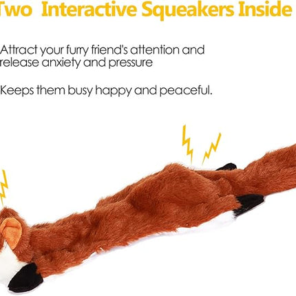 Dog Squeak Toys 5 Pack,No Stuffing Plush Dogs Chew Toys for Small Medium Large Breed Chewer Squeaky Toys Durable Puppy Teething Toys Stuffless Puppy Toys for Boredom