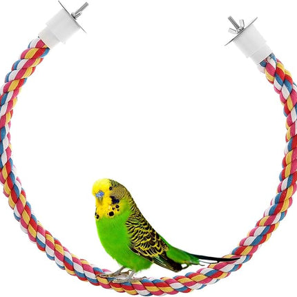 Bird Rope Perches,Parrot Toys 21 inches Rope Bungee Bird Toy (21 inches)[1 Pack]
