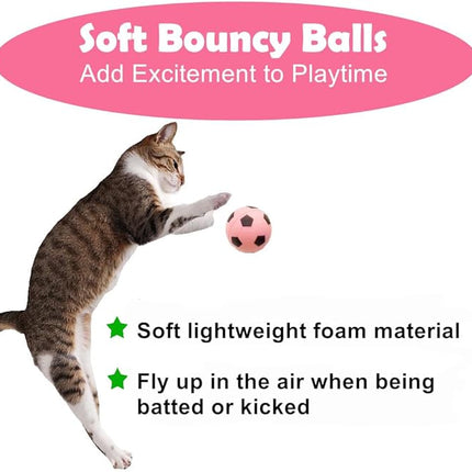 Foam Soccer Balls Cat Toys 100 Pack - Soft Cat Sponge Balls Toys for Indoor Cats, 1.65", Present Box.