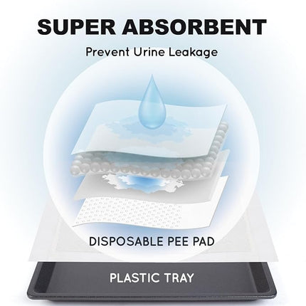 HQ4us Dog Grass Pad with Tray Large 34”×23” Dog Litter Box Toilet with 2×Artificial Grass for Dogs with Hemmed Edge, Pee Pads for Dogs, Realistic, Less Stink, Potty for Balcony