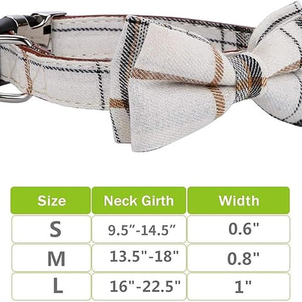 Faleela Soft &Comfy Bowtie Dog Collar,Detachable and Adjustable Bow Tie Collar,for Small Medium Large Pet (S, Beige)