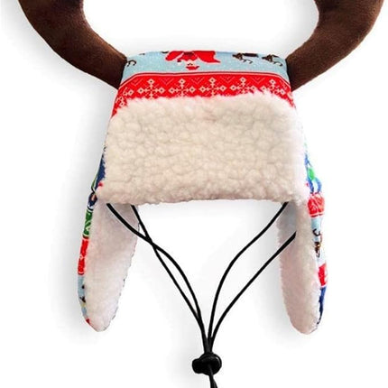 Huxley & Kent Pet Hat | Ugly Sweater Antler (Small) | Fun Christmas Holiday Hat for Dogs/Cats | Cute, Comfortable and Fun | SnugFit Strings for Best Fit