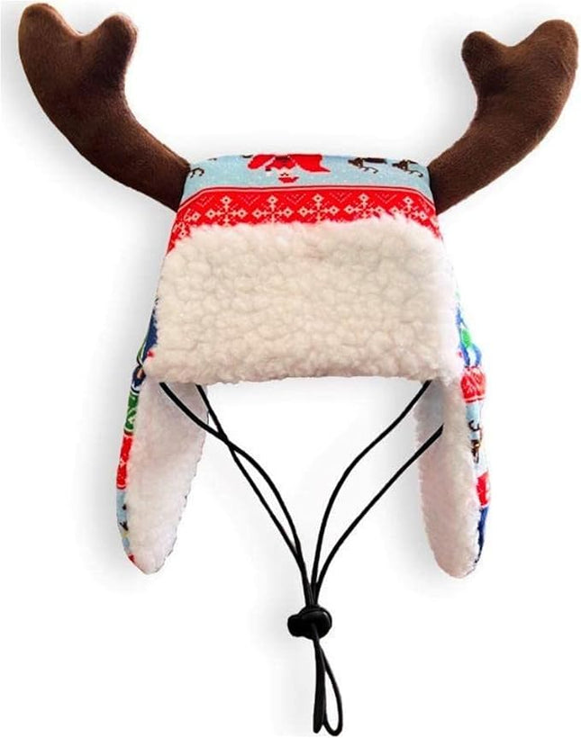 Huxley & Kent Pet Hat | Ugly Sweater Antler (Extra-Large) | Fun Christmas Holiday Hat for Dogs/Cats | Cute, Comfortable and Fun | SnugFit Strings for Best Fit