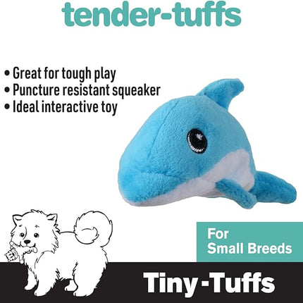 SmartPetLove Snuggle Puppy Tender-Tuffs Small Dog Toys - Dolphin Dog Toy for Small Breeds with Puncture Resistant Squeaker