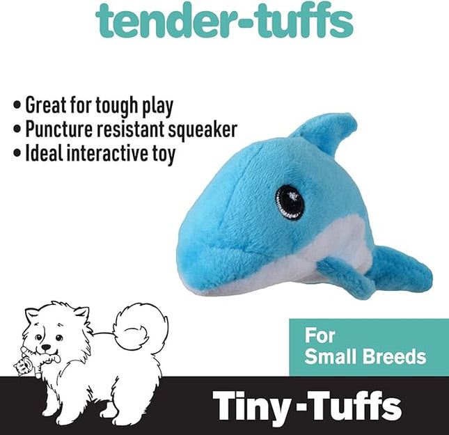 SmartPetLove Snuggle Puppy Tender-Tuffs Small Dog Toys - Dolphin Dog Toy for Small Breeds with Puncture Resistant Squeaker
