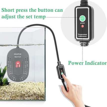 HITOP 100W Mini Adjustable Aquarium Heater: Digital Fish Tank Heater with Protective Cover and Controller for 5-30Gallon