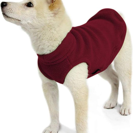 Gooby Stretch Fleece Vest Dog Sweater - Burgundy, X-Small - Warm Pullover Super Stretchy Fleece Dog Jacket for Small to Large Dogs