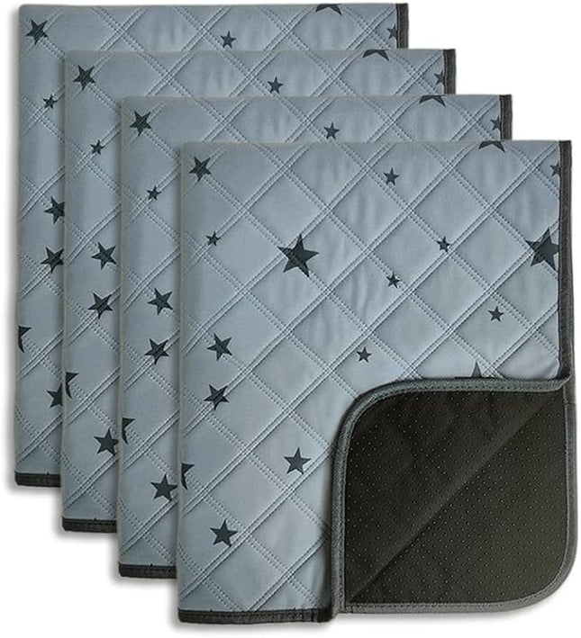 RIOUSSI Washable Pee Pads for Dogs, Reusable, Absorbent, Leakproof, Non Slip Pet Puppy Pads for Potty Training. Gray Stars, 20x28 Inch(4pack)