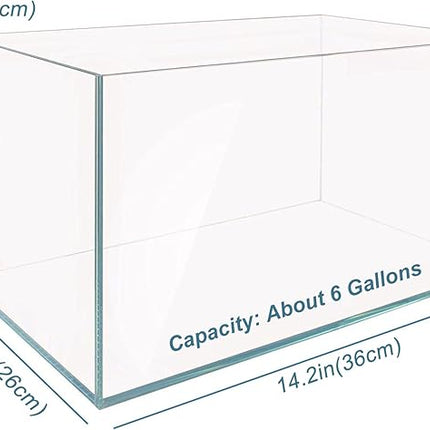 Ultra Clear Rimless Aquarium Tank 6-60 gallons Low Iron Glass (6Gal)