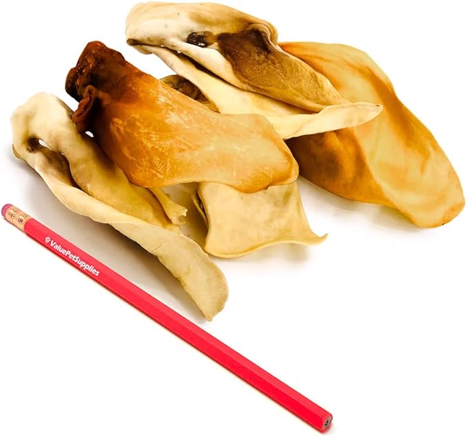 ValueBull Cow Ears, Varied Sizes/Shapes, 400 Count Wholesale Pack - All Natural Dog Treats, 100% Angus Beef, Single Ingredient, Fully Digestible, Cleans Teeth & Gums