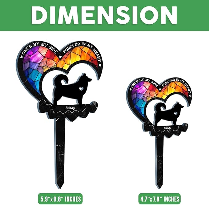 Pawfect House Dog Memorial Gifts for Loss of Dog, Personalized Pet Memorial Gifts for Dogs, Custom Stain Glass Style Acrylic Garden Stake, Pet Loss Sympathy Gift, Pet Grave Markers Outdoor