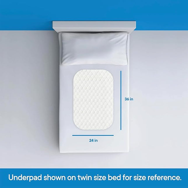 RMS Ultra Soft 4-Layer Washable and Reusable Incontinence Bed Pad - Waterproof Bed Pads, 24"X36"