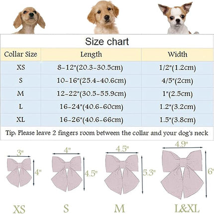 ARING PET Christmas Dog Collar, Cute Xmas Pet Collar with Sailor Bowtie Red and Green Plaid Bow Tie Collars with Metal Buckle for Puppy Small Medium Large Boy Girl Dogs-M