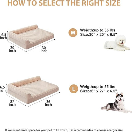 BFPETHOME Orthopedic Dog Beds for Large Dogs-Waterproof Sofa Dog Bed with Removable Washable Cover, Large Pet Bed with Waterproof Lining and Nonskid Bottom,Pet Bed for Dogs