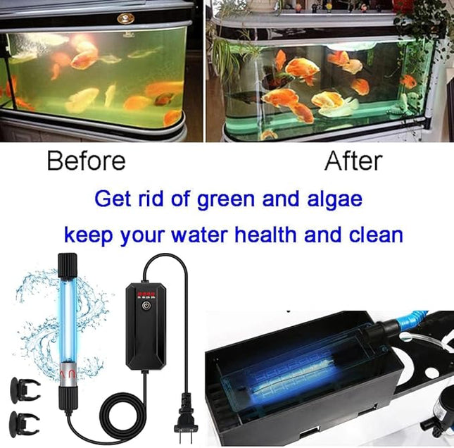 13W Timer Aquarium Clean Light Algae Clear Green Bloom Clean Fish Tank Water Clean Lamp for Sump Pond Filter Tank