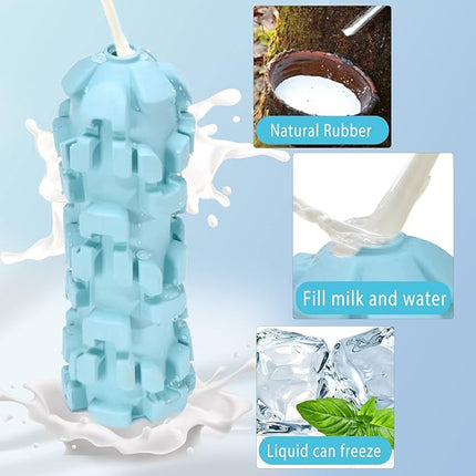 Ice Lolly Dog Toys for Aggressive Chewer, 8 - Hour Cooling Dog Toys for Summer, Water & Milk Freezable Pullze Feeder for Giant Dogs, Long Lasting Cooling Outdoor Camping Accessories