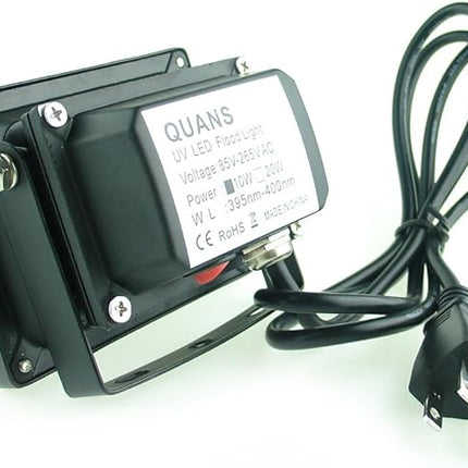 QUANS 110V 10W UV Ultra Violet LED Black Light for Curing Glue, Resin Cure 3D Printer, Blacklight, Fishing Aquarium, Party Supplies, Neon Glow in The Dark, with US Plug