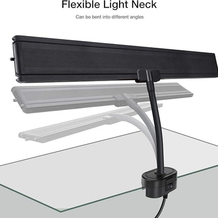 IREENUO Aquarium LED Light, Full Spectrum Fish Tank Clip on Light with Remote, Color Changing Lighting for Reef Coral Aquatic Plants and Fish Keeping (16W（20.4 inch）)