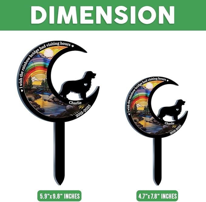 Pawfect House Custom Stain Glass Style Acrylic Garden Stake, Personalized Pet Memorial Sympathy Gifts for Dogs, I Carry Your Love Wherever I Go, Loss of Dog Sympathy Gift, Decorative Garden Stakes