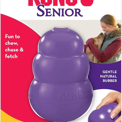 KONG Senior - Dog Toy with Gentle, Natural Rubber - Durable Dog Toy for Older Dogs - Use Treats with Stuffable Chew Toy - Treat Toy for Chewing & Fetching - for Large Dogs