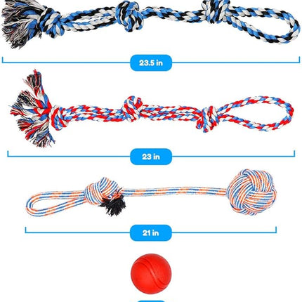 XL Dog Rope Toys for Aggressive CHEWERS - Large Dog Ball for Large and Medium Dogs - Benefits Non-Profit Dog Rescue - Large Floss Rope for Dogs Dental Health - 100% Cotton Rope Toy for Large Dogs