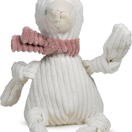 HuggleHounds Knottie Plush Dog Toy - Dog Stuffed Animal Toy, Puppy Toys, Squeaky Dog Toy for Small, Medium & Large Dogs, Durable Plush to Keep Them Busy - Lillie Llama, Large