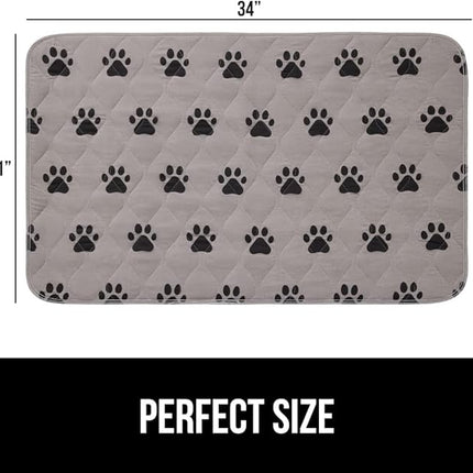 GORILLA GRIP Washable Puppy Pads, 34x21, Slip Resistant Dog Crate Mat, Waterproof Cloth Pee Pad for Training Puppies in Playpen, Reusable Pet Incontinence Blanket, Protects Sofa, Furniture, Floors