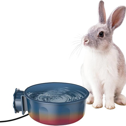 NAMSAN Small Heat Pet Bowl for Cats Rabbits Indoor, 0.6L Heated Water Bowl, Water & Food Thermal-Bowl for Dog Cage, Hanging Kennel Dish, USB Cable, Self-Assembly
